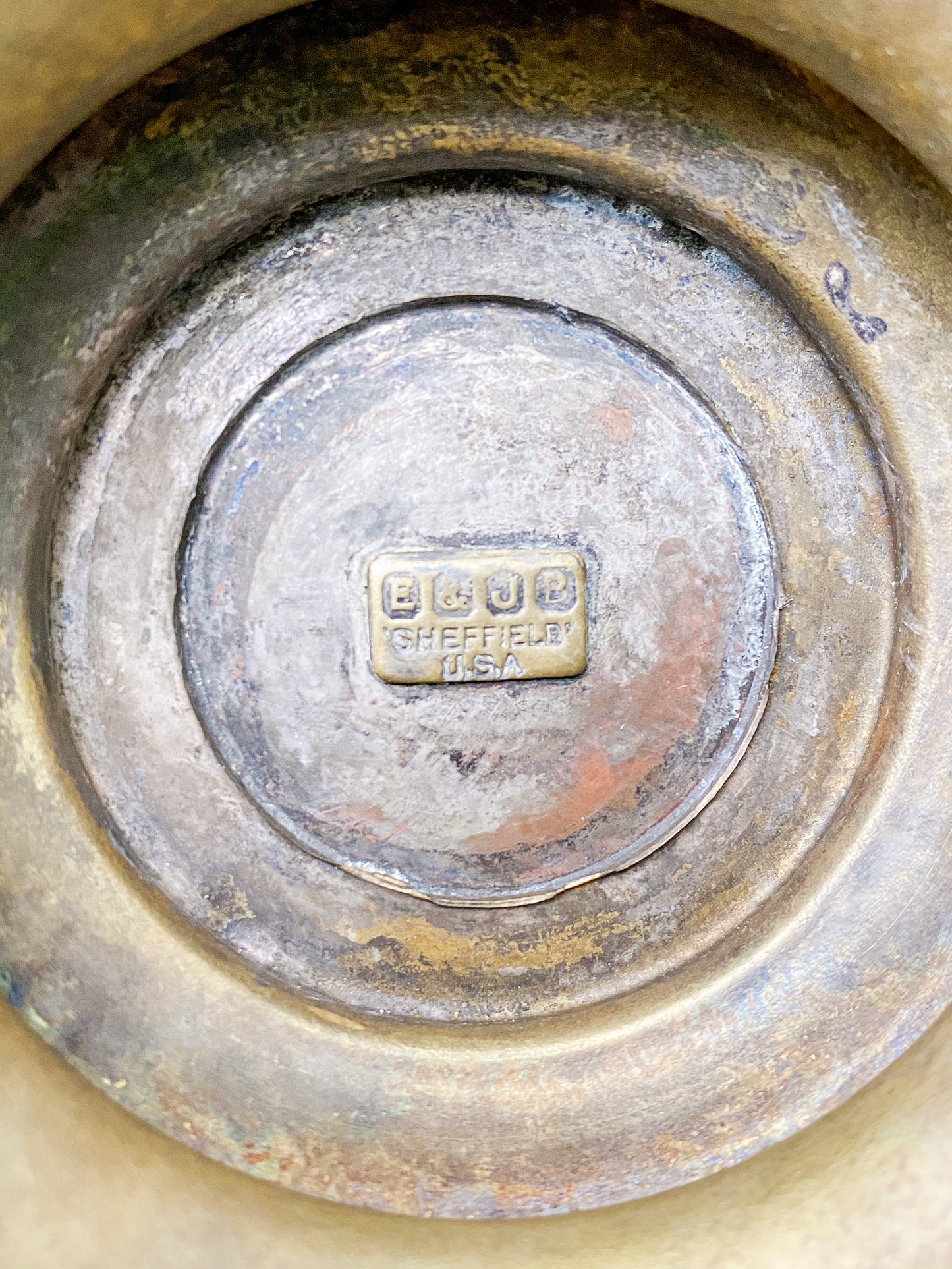 Vintage Sheffield USA Brass Copper Colander