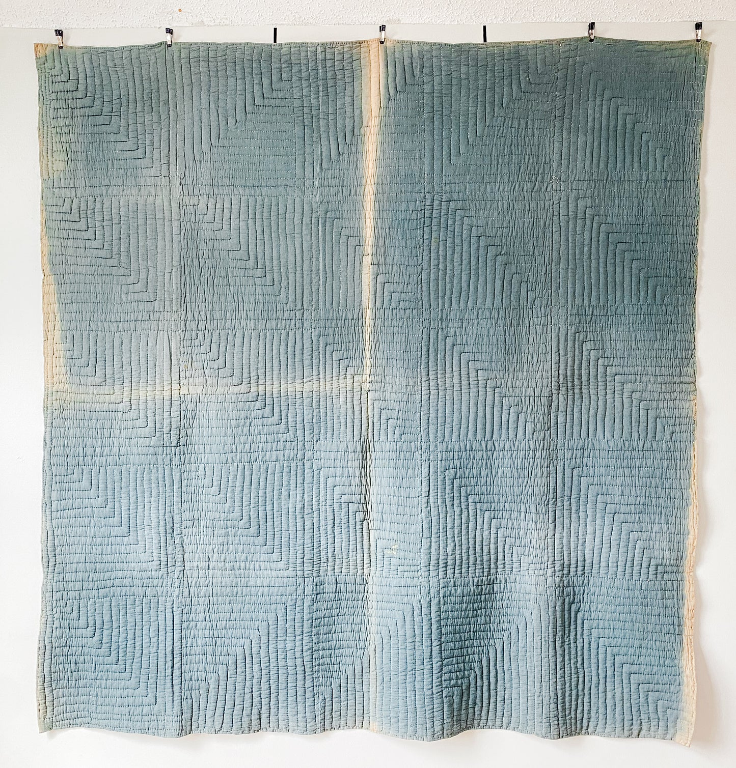 All Hands Round Vegetable Dyed Green and Turkey Red Quilt, c1880