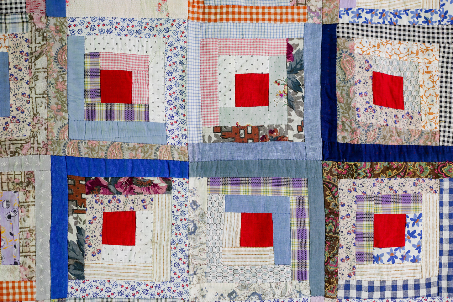Vintage Log Cabin Quilt TOP