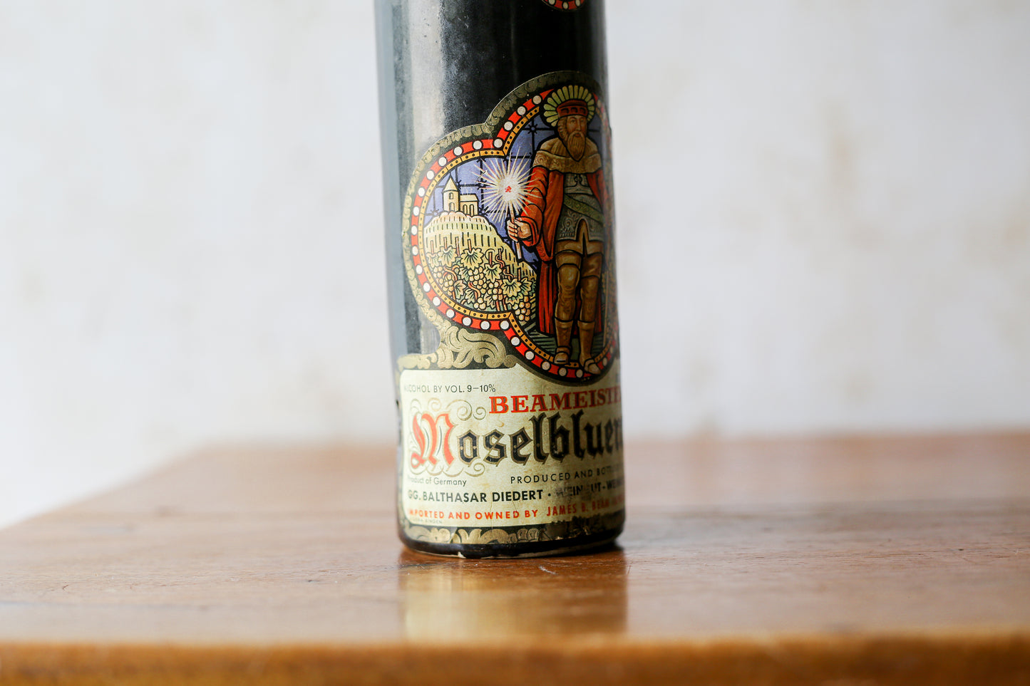 Vintage Beameister Moselbluemchen German Stoneware Wine Bottle, 1970