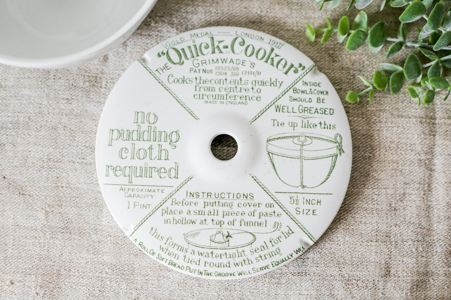 Antique Grimwade's Quick Cooker Pudding Bowl