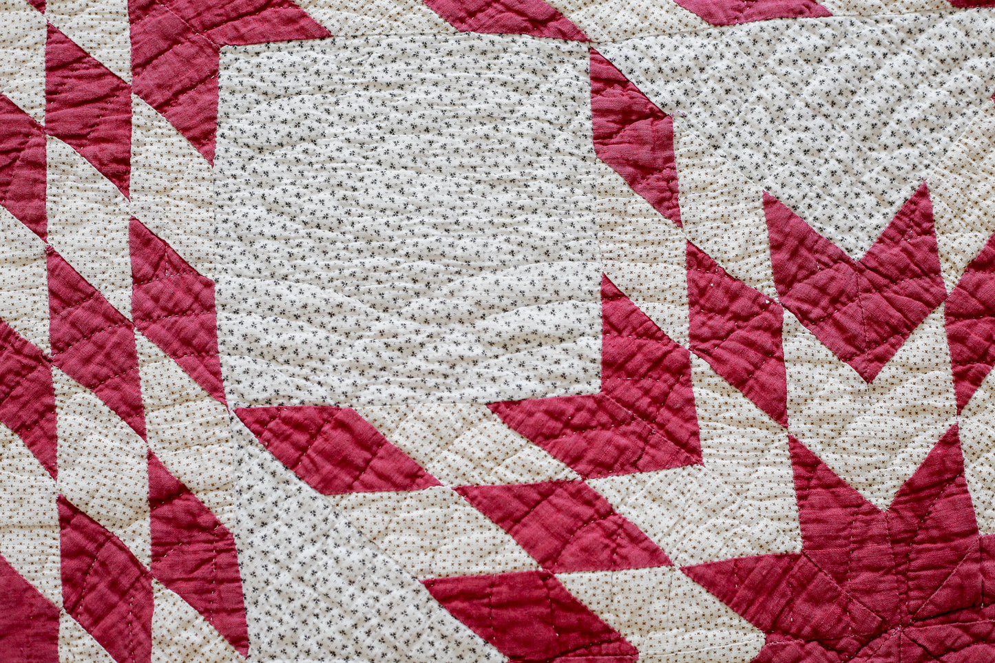 Antique Burgundy Lone Star Quilt, c1900