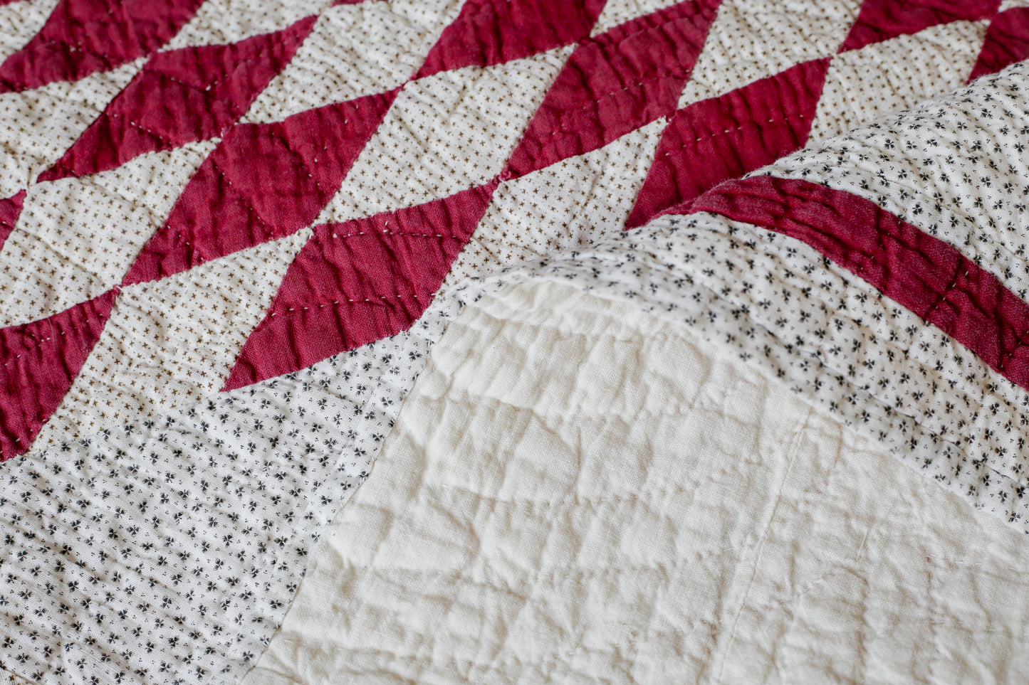 Antique Burgundy Lone Star Quilt, c1900