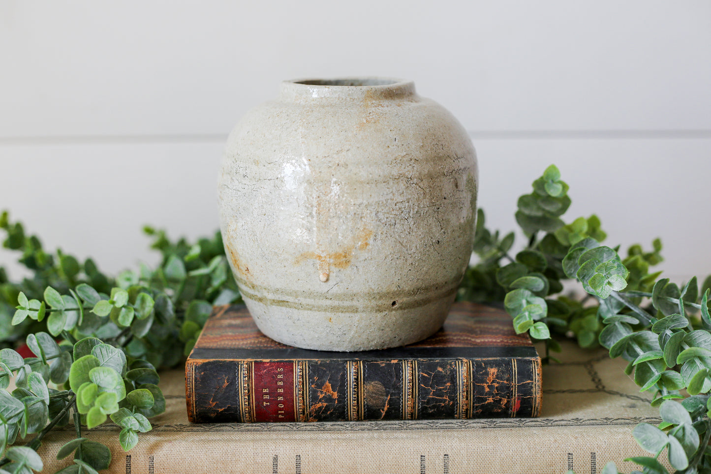 Antique Chinese Stoneware 5" Rustic Ginger Jar