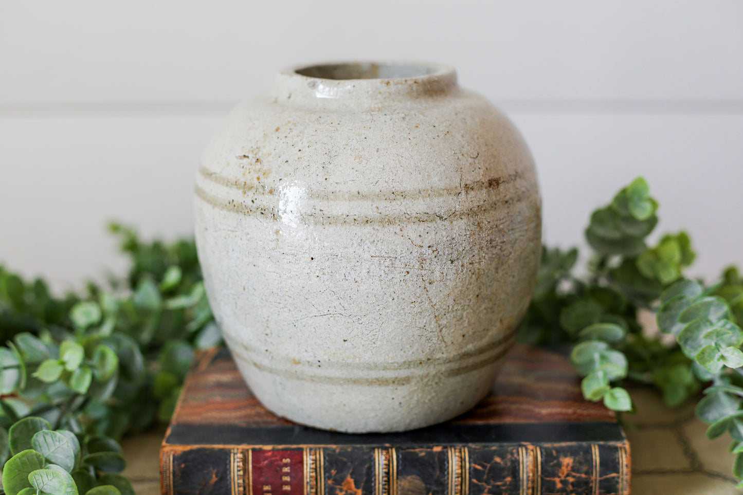 Antique Chinese Stoneware 5" Rustic Ginger Jar