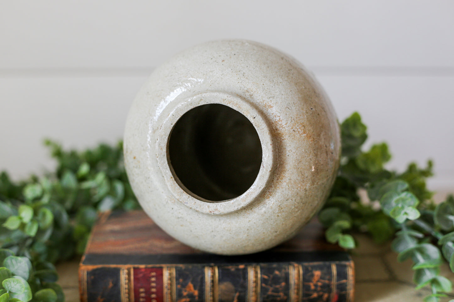 Antique Chinese Stoneware 5" Rustic Ginger Jar