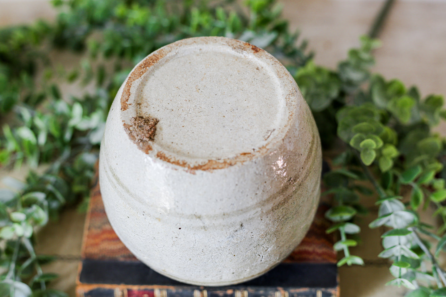 Antique Chinese Stoneware 5" Rustic Ginger Jar