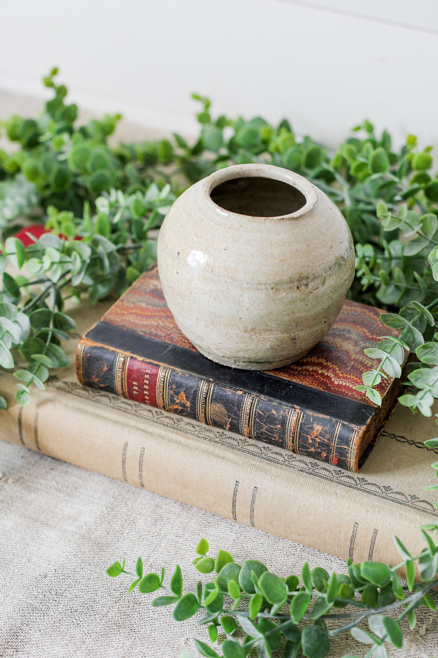 Antique Chinese Stoneware 3" Rustic Ginger Jar
