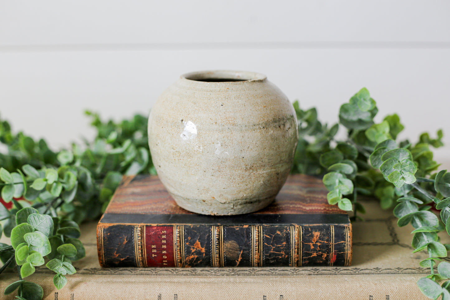 Antique Chinese Stoneware 3" Rustic Ginger Jar