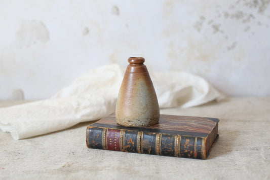 Antique Victorian Stoneware Cone-Shaped Inkwell