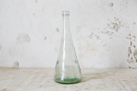 Antique Schweppes Glass Conical Seltzer Bottle