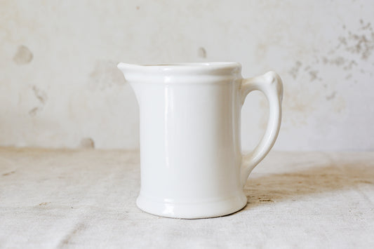 Vintage White Earthenware Milk Jug