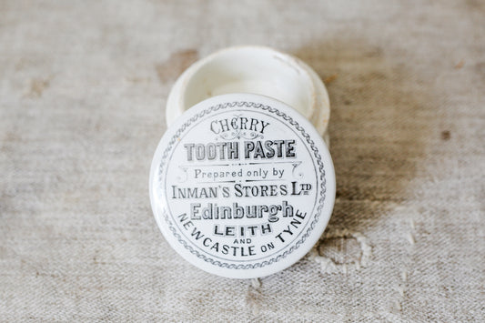 Antique Inman’s Cherry Toothpaste Pot & Lid