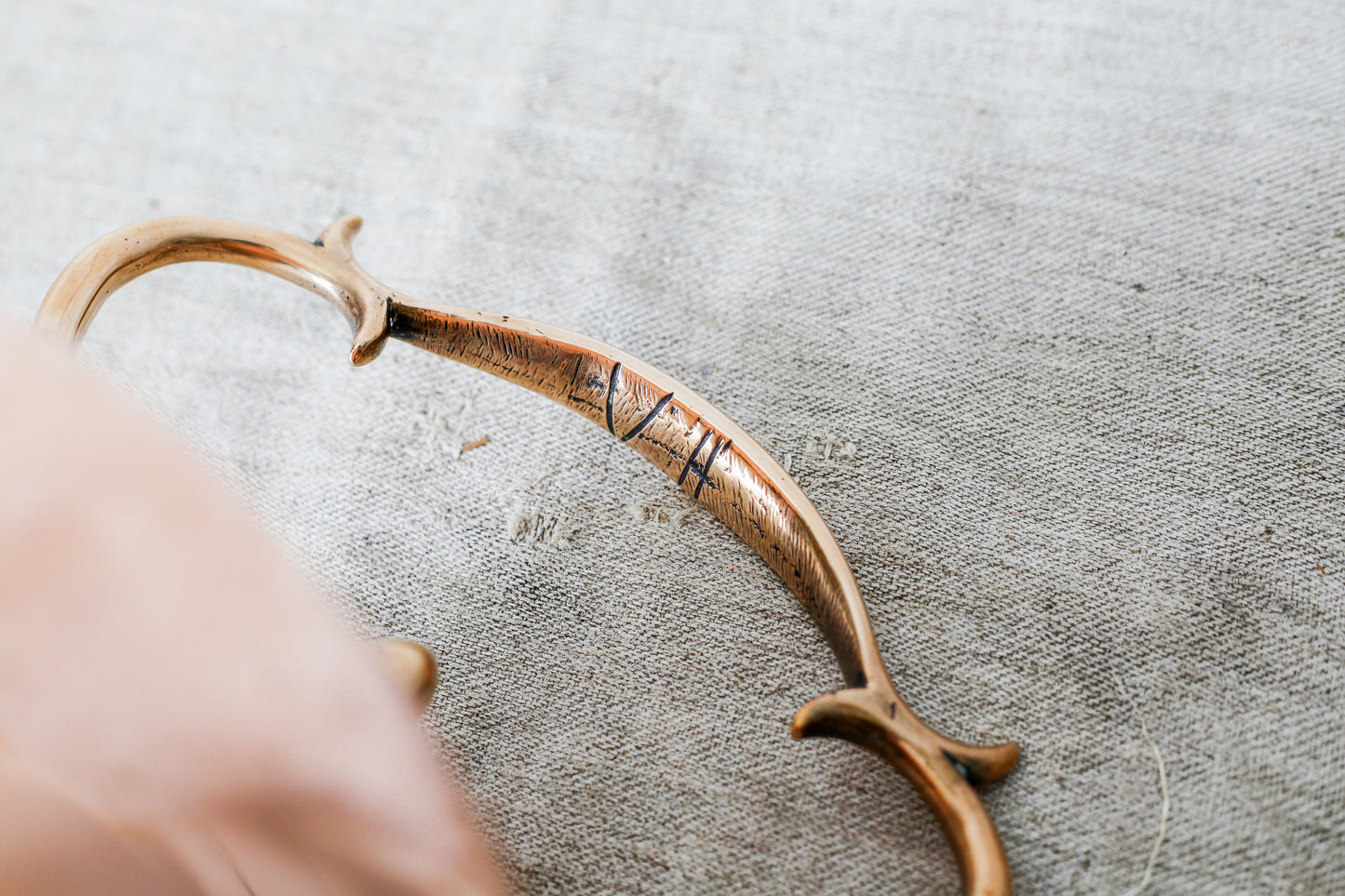 Solid Copper Gooseneck Kettle with Scroll Handle, c1850