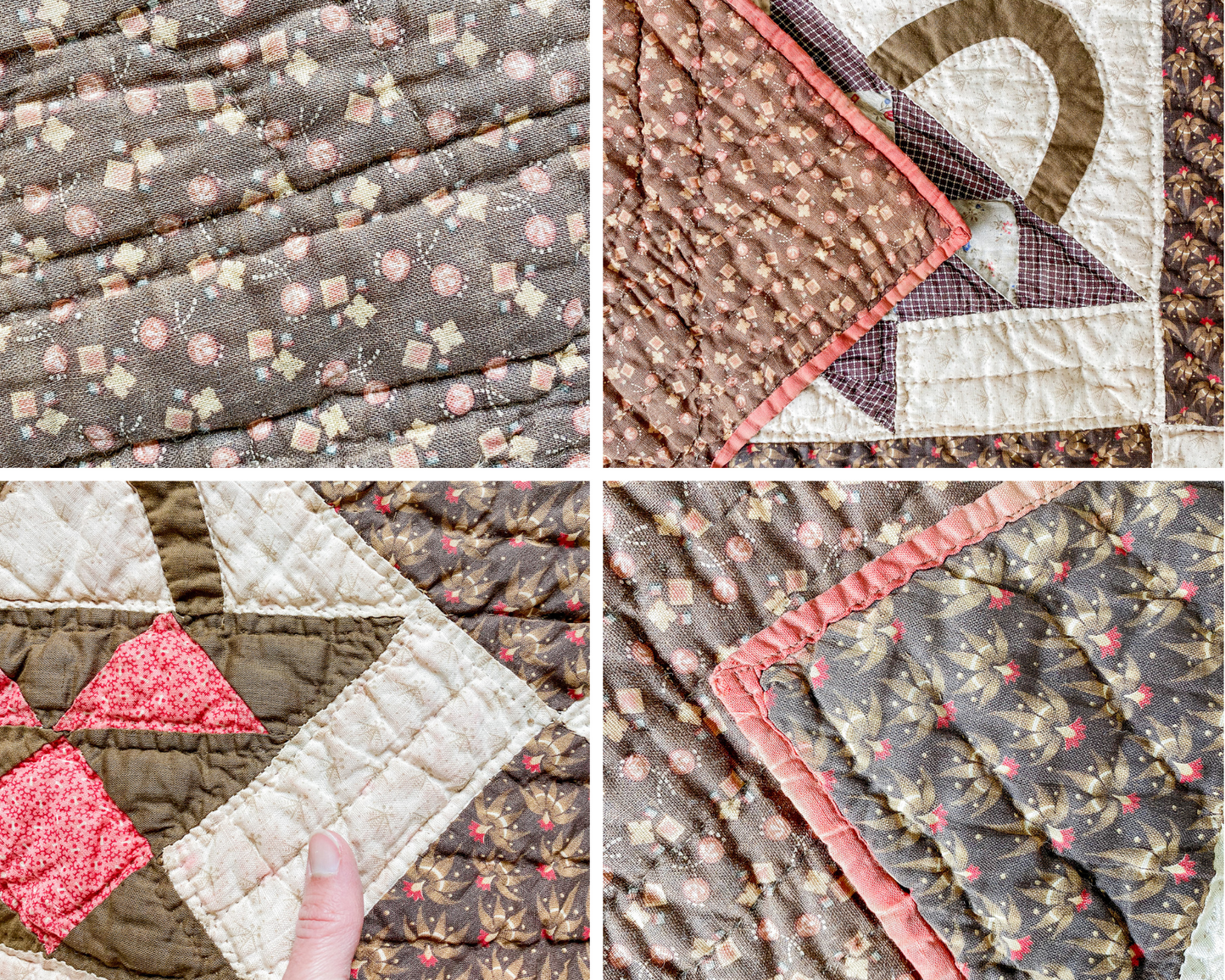 Antique Basket Quilt with Maker’s Note, c1890