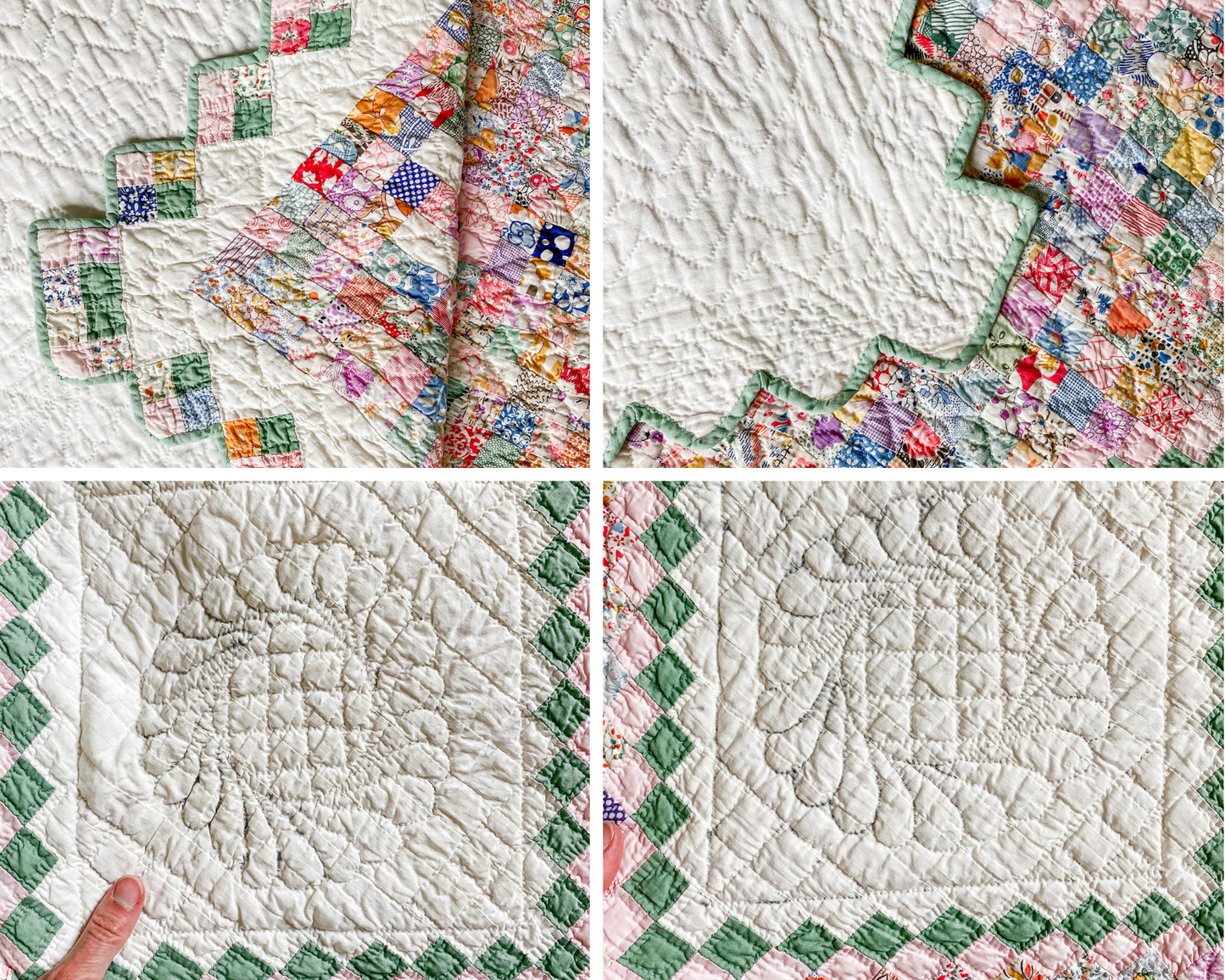 Vintage Postage Stamp Quilt