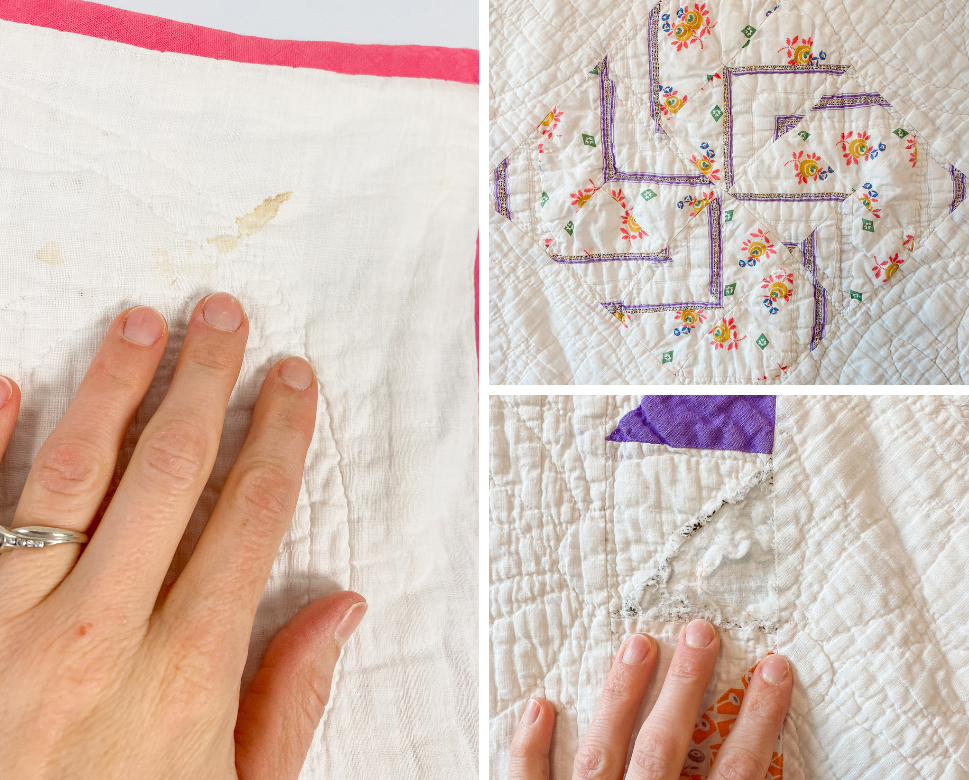 Vintage Whirligig Quilt with Sawtooth Border