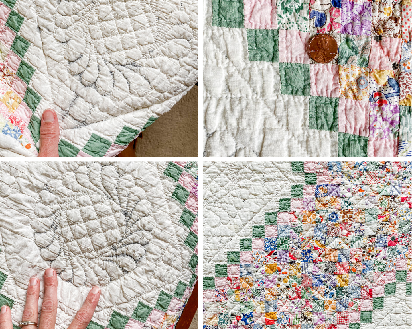 Vintage Postage Stamp Quilt