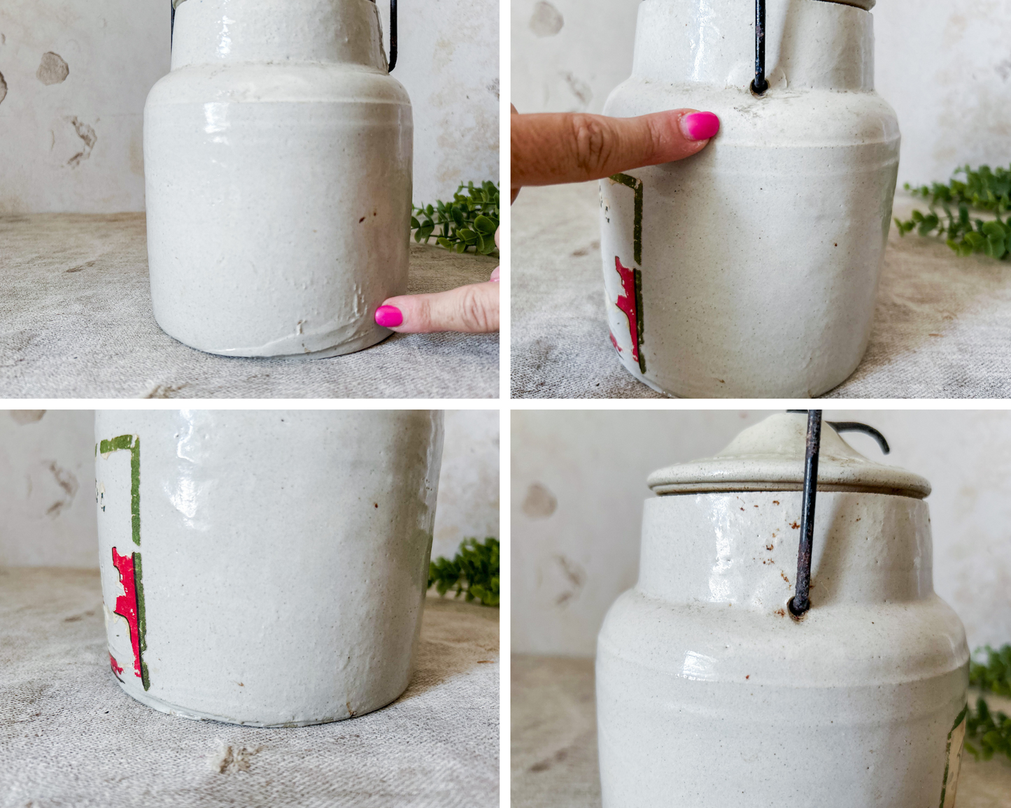 Antique Alp Rose Strawberry Preserve Stoneware Crock by Western Stoneware