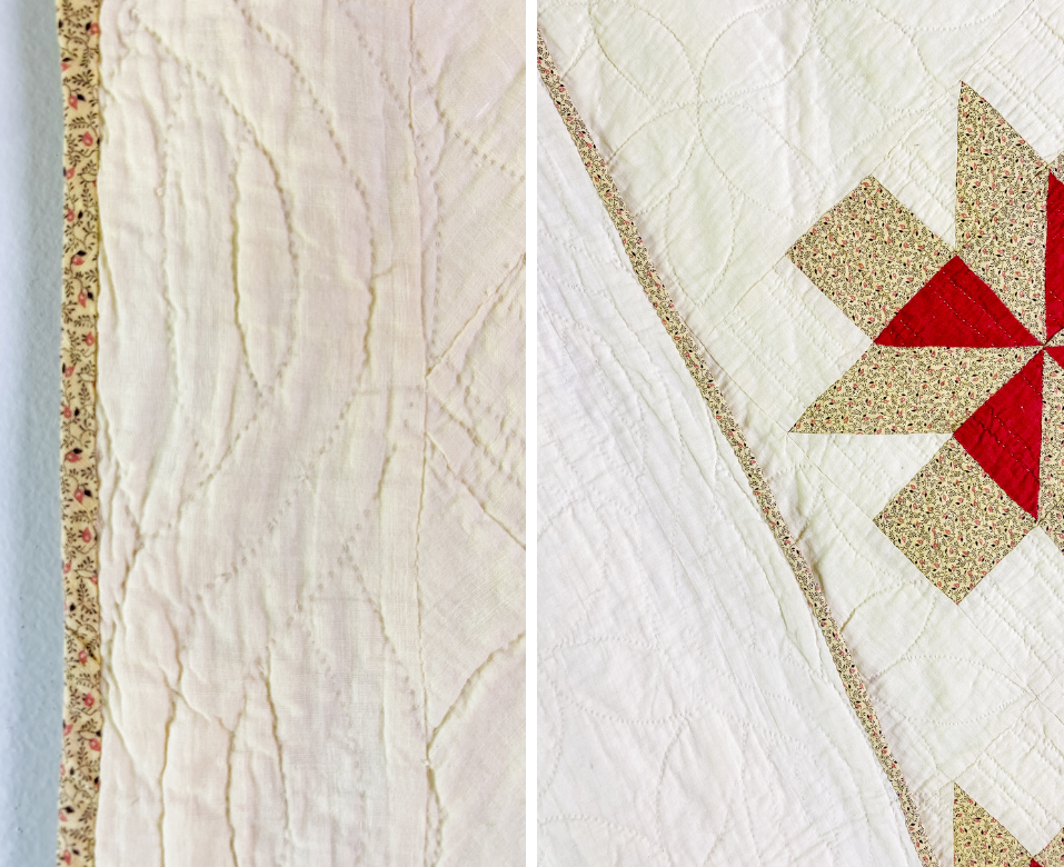 Vintage Red and Yellow Pinwheel Quilt, c1920