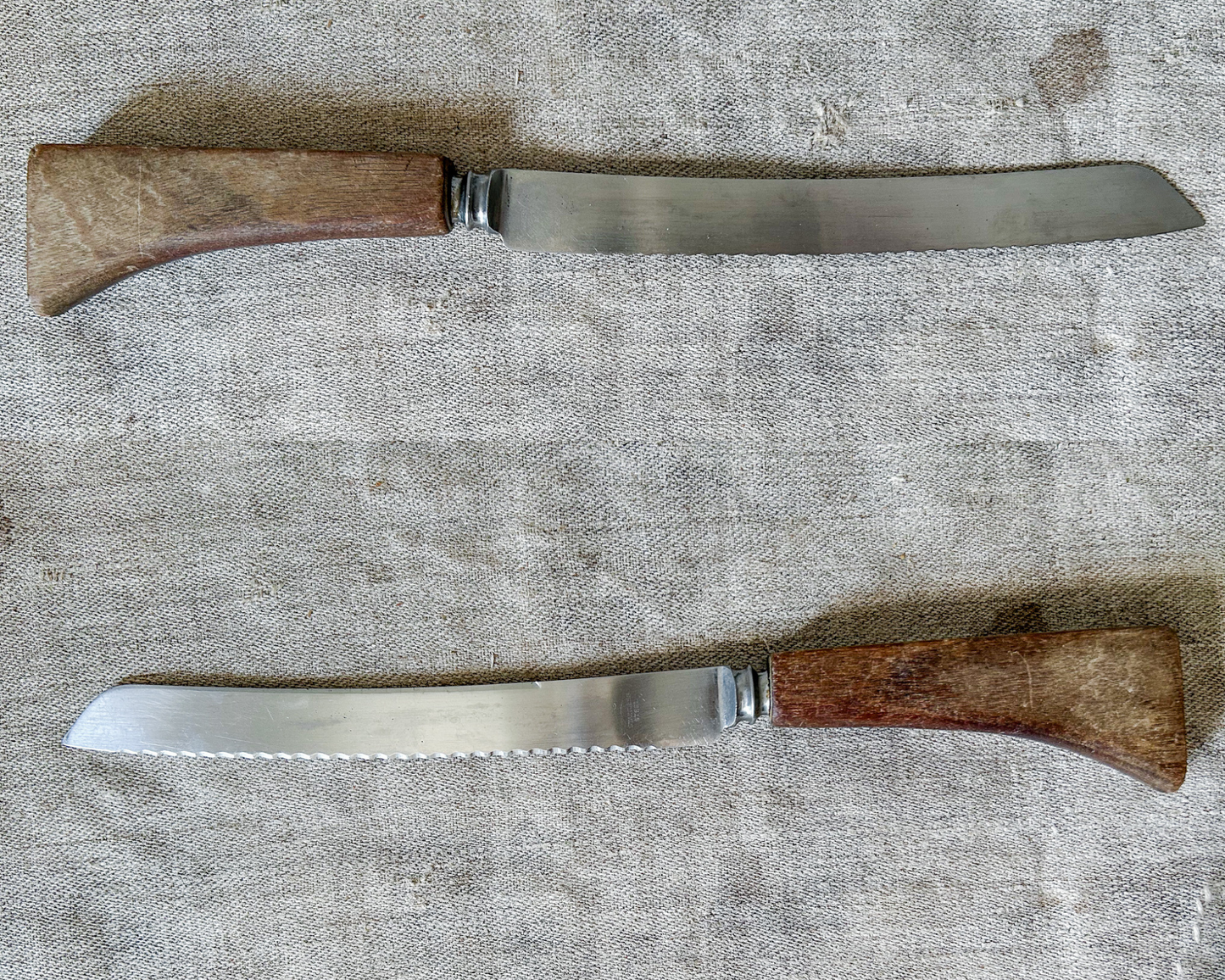 Vintage English Wood Cutting Board with Removable Knife
