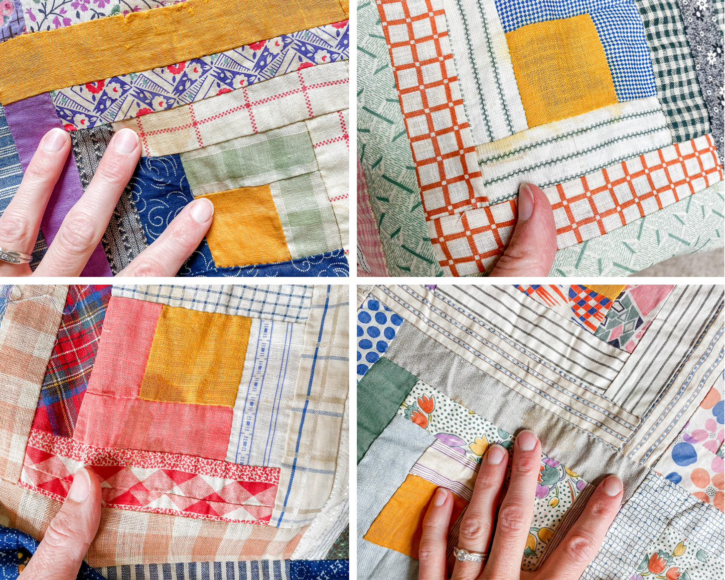 Vintage Log Cabin Quilt TOP, c1930