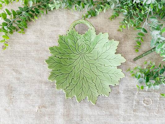 Vintage West Germany Majolica Leaf Tray