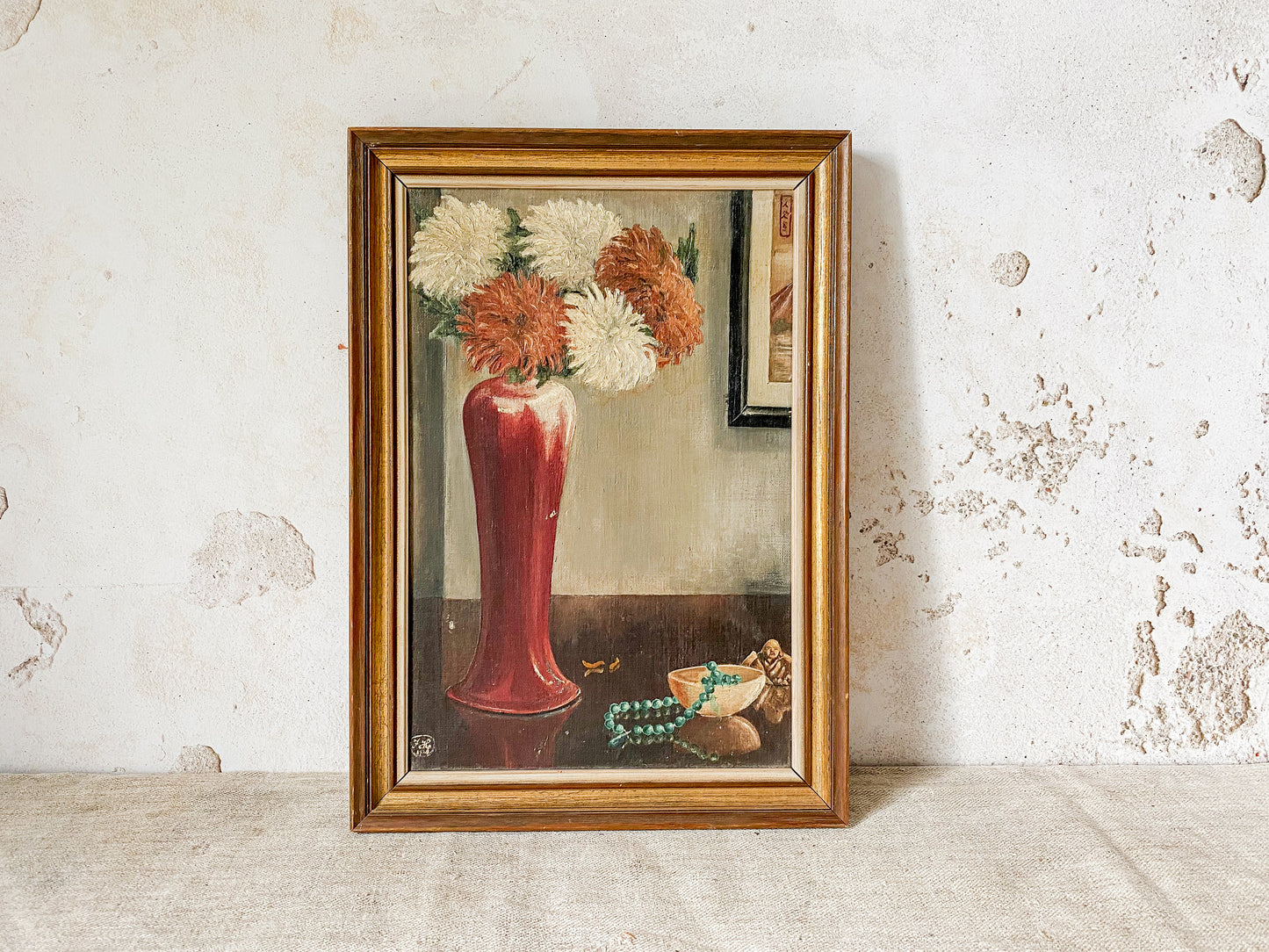 Vintage Signed Still Life of Chrysanthemums
