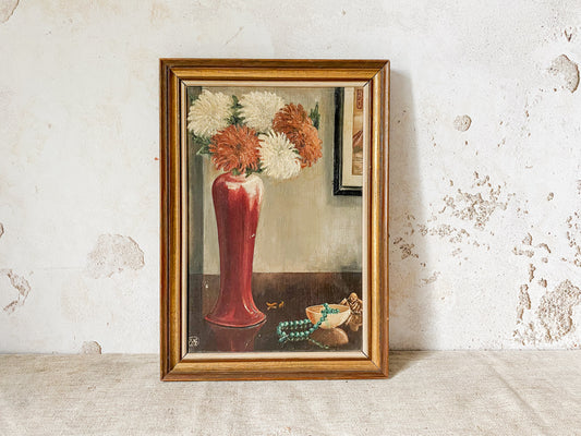 Vintage Signed Still Life of Chrysanthemums