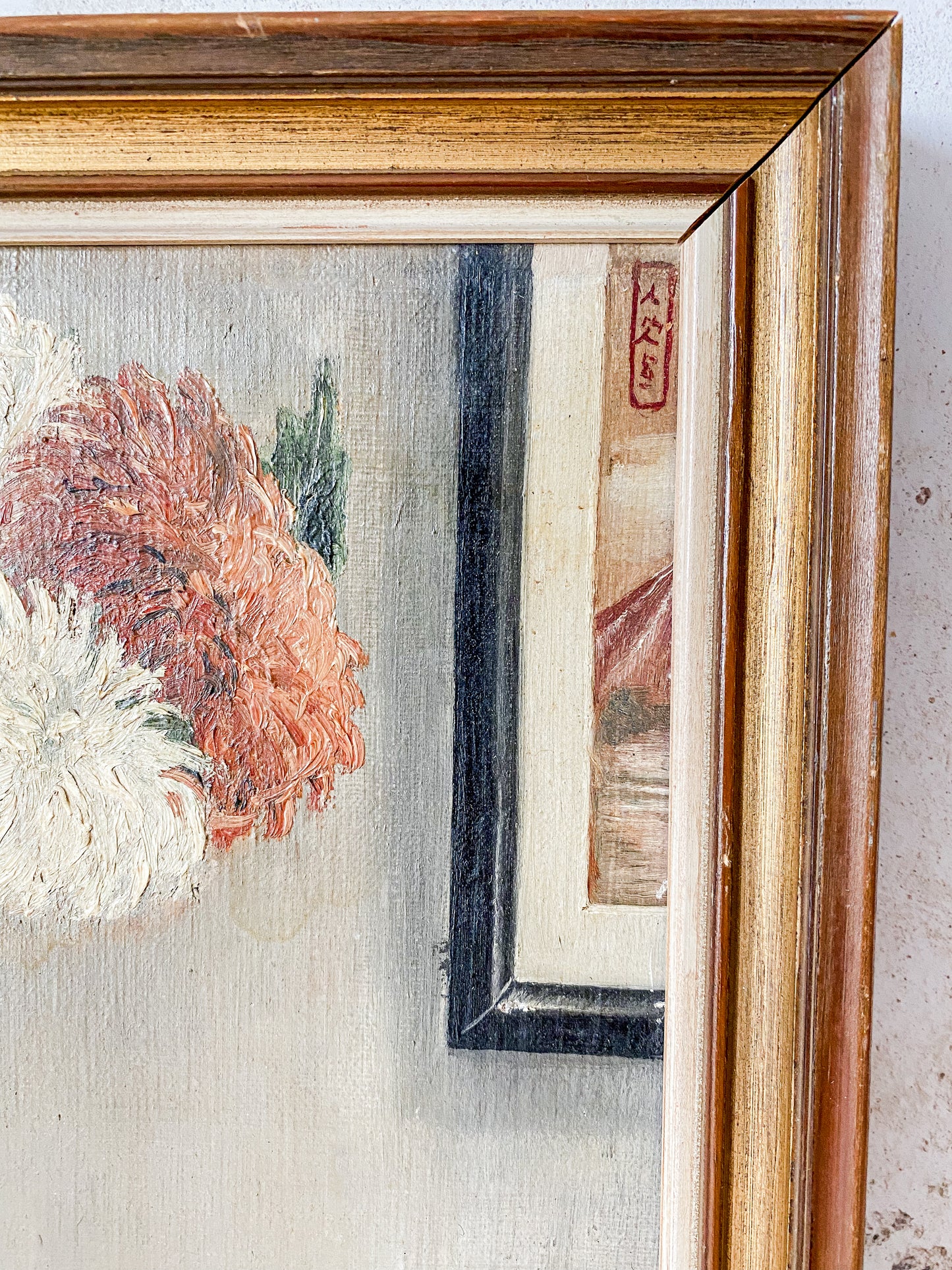Vintage Signed Still Life of Chrysanthemums