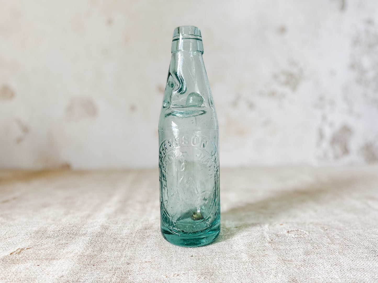 Antique English Pictorial Codd Bottle - R. Emmerson Junior, Newcastle