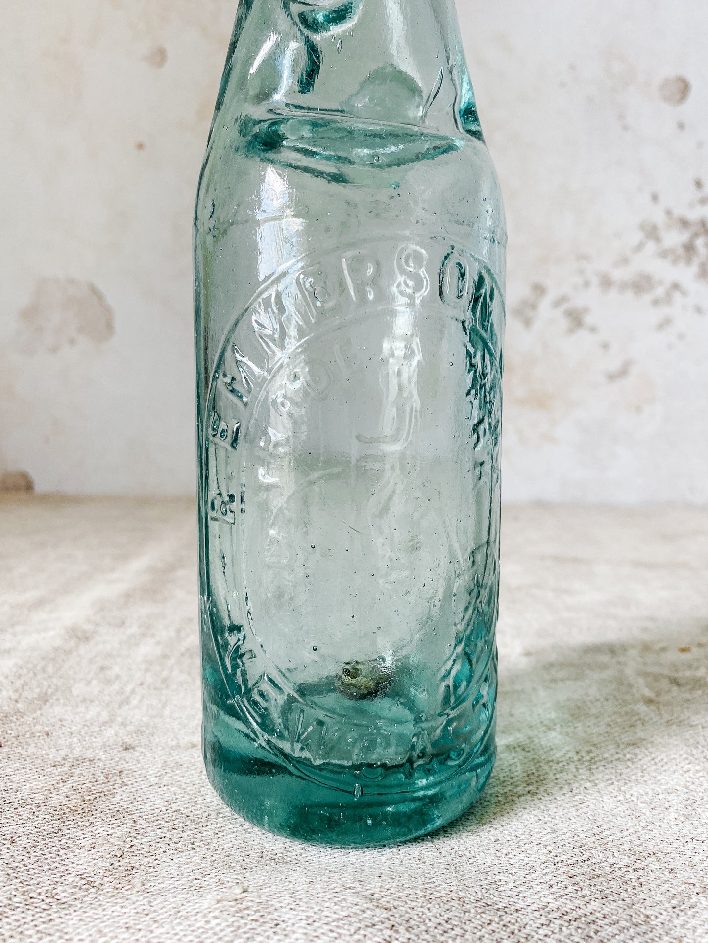 Antique English Pictorial Codd Bottle - R. Emmerson Junior, Newcastle
