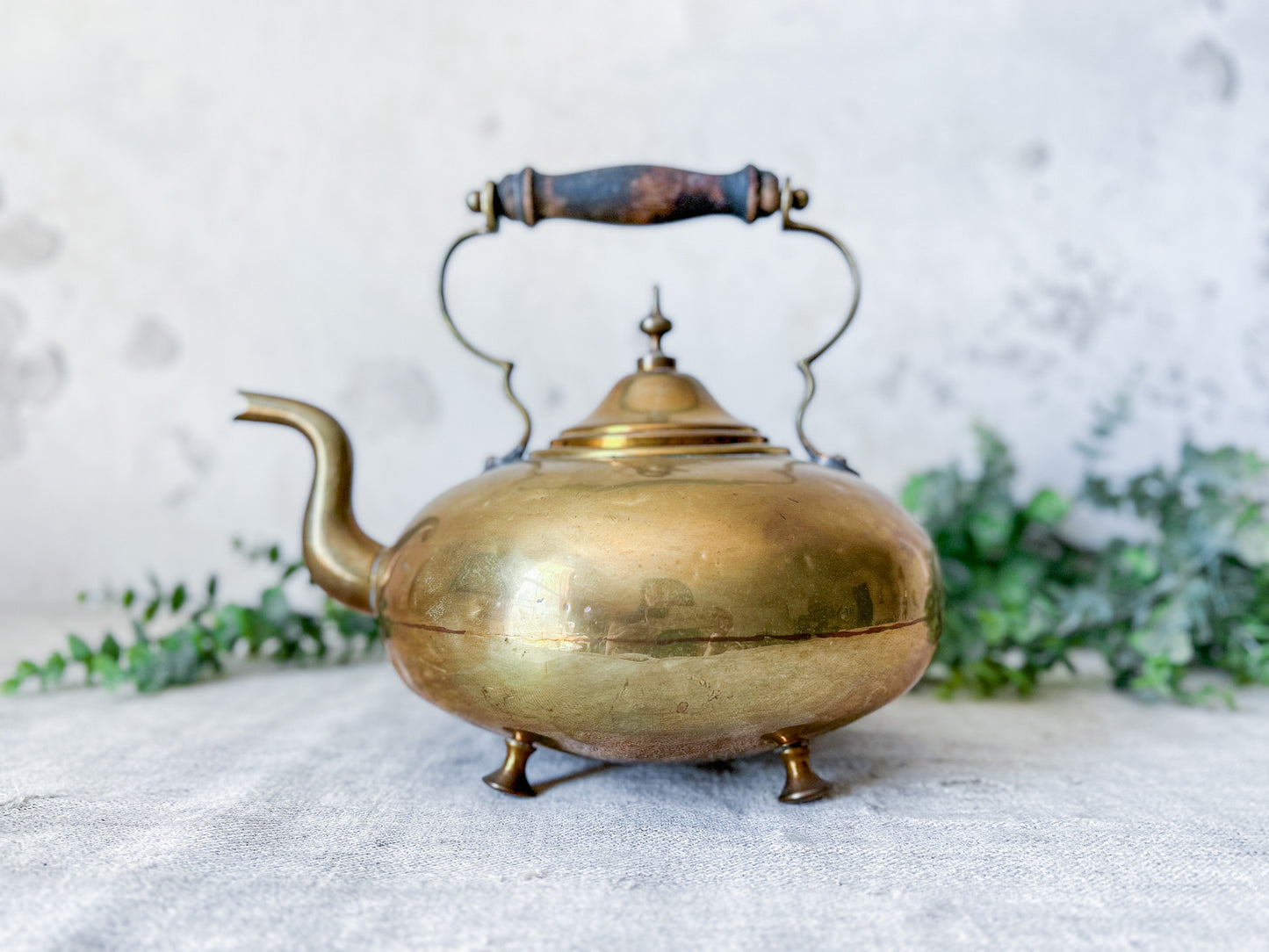 Vintage James Clews Brass Footed Scottish Toddy Kettle