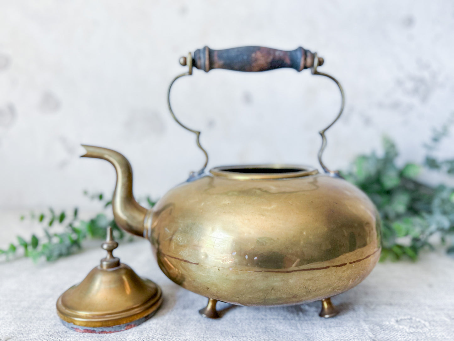 Vintage James Clews Brass Footed Scottish Toddy Kettle