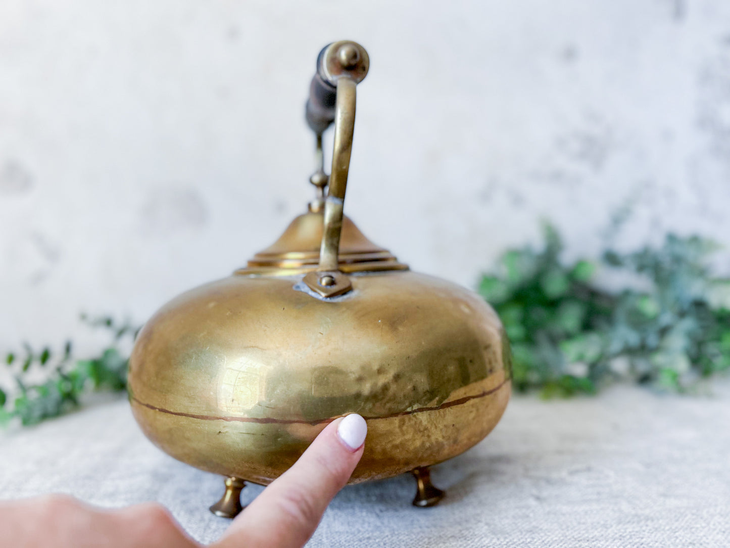 Vintage James Clews Brass Footed Scottish Toddy Kettle