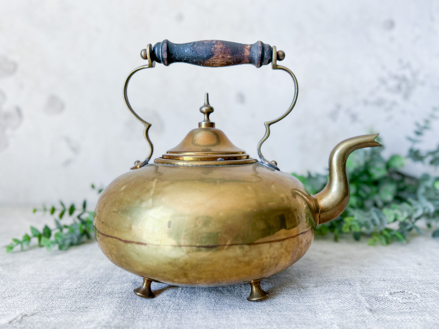 Vintage James Clews Brass Footed Scottish Toddy Kettle