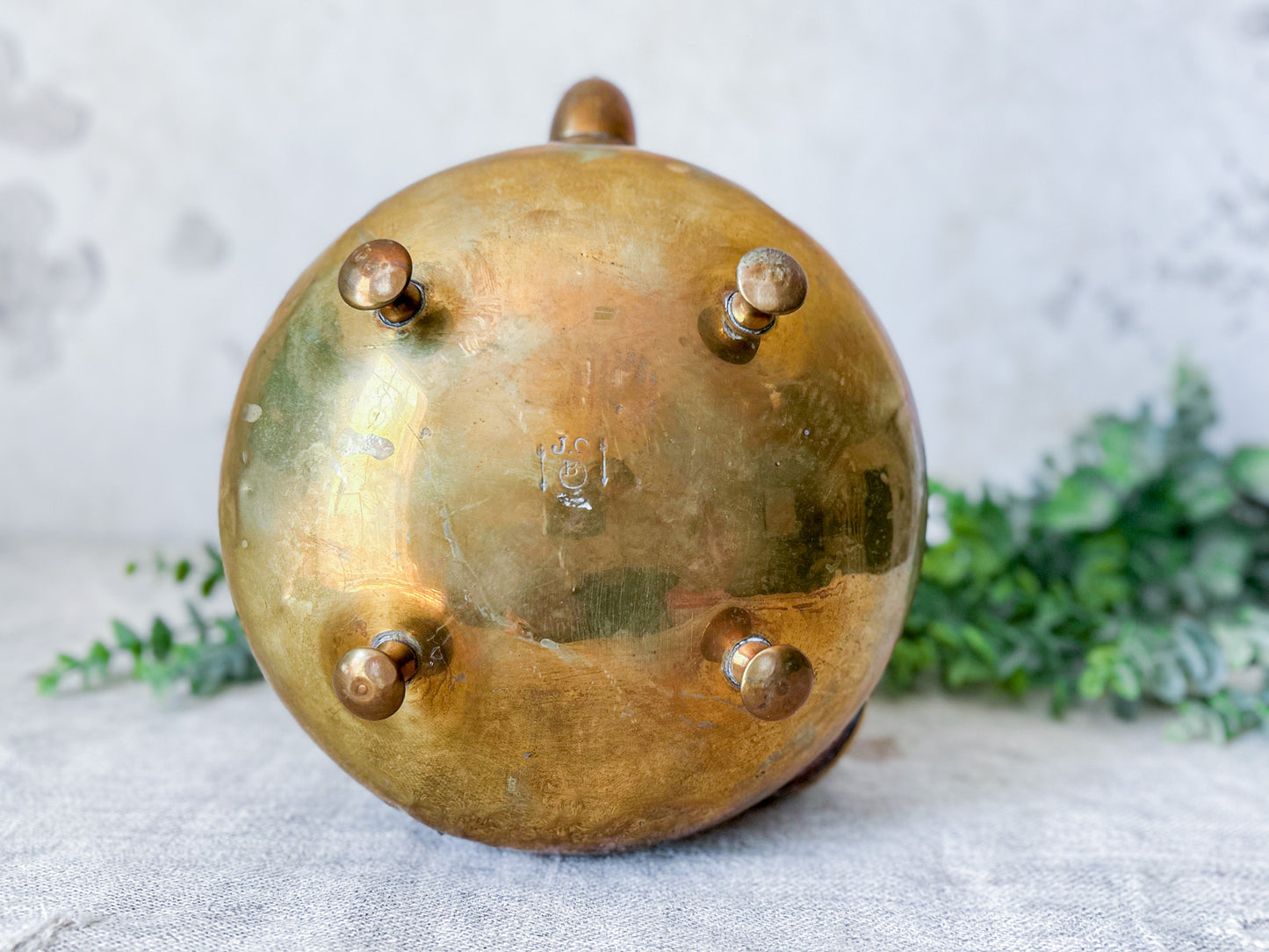Vintage James Clews Brass Footed Scottish Toddy Kettle
