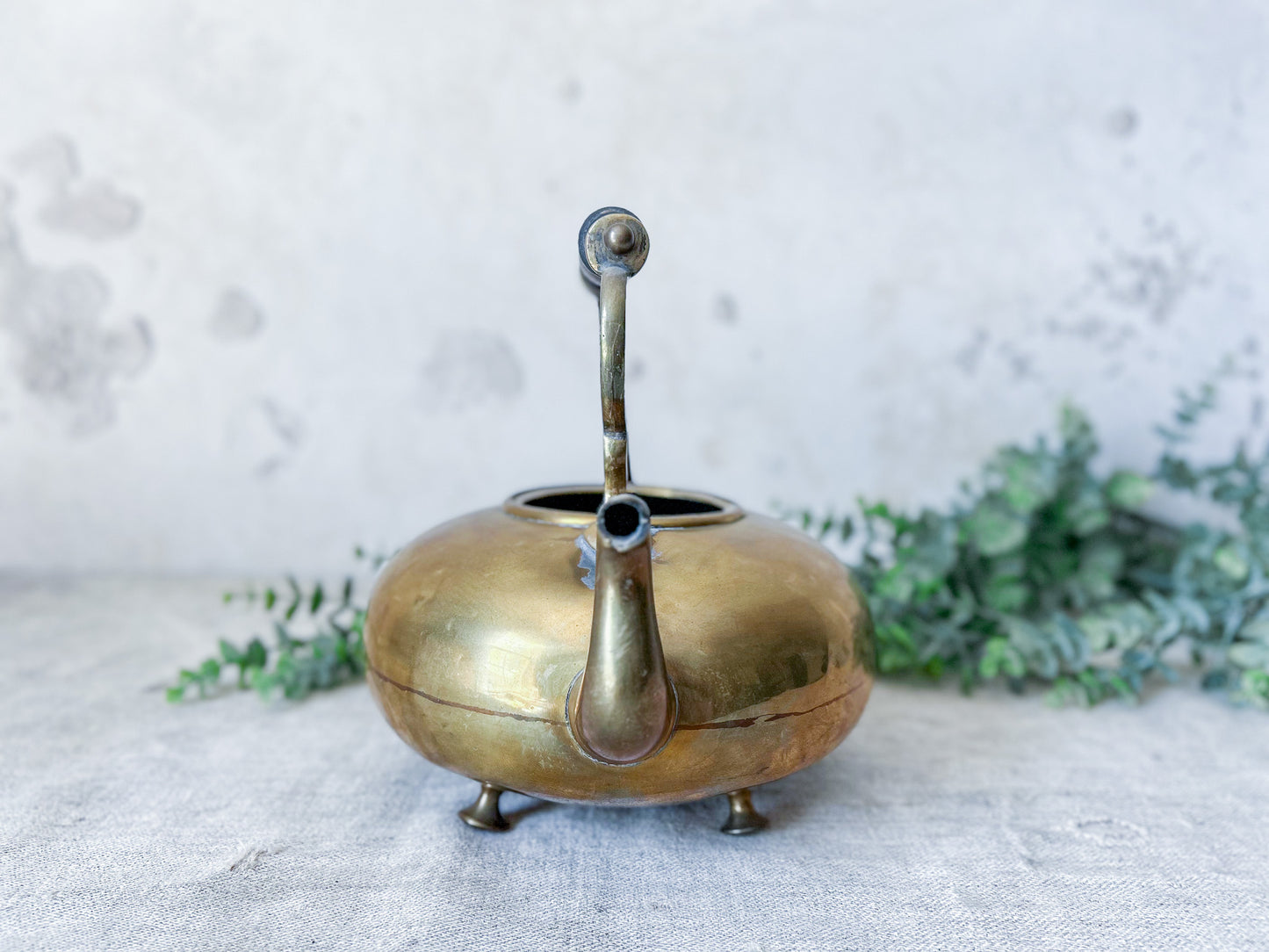 Vintage James Clews Brass Footed Scottish Toddy Kettle