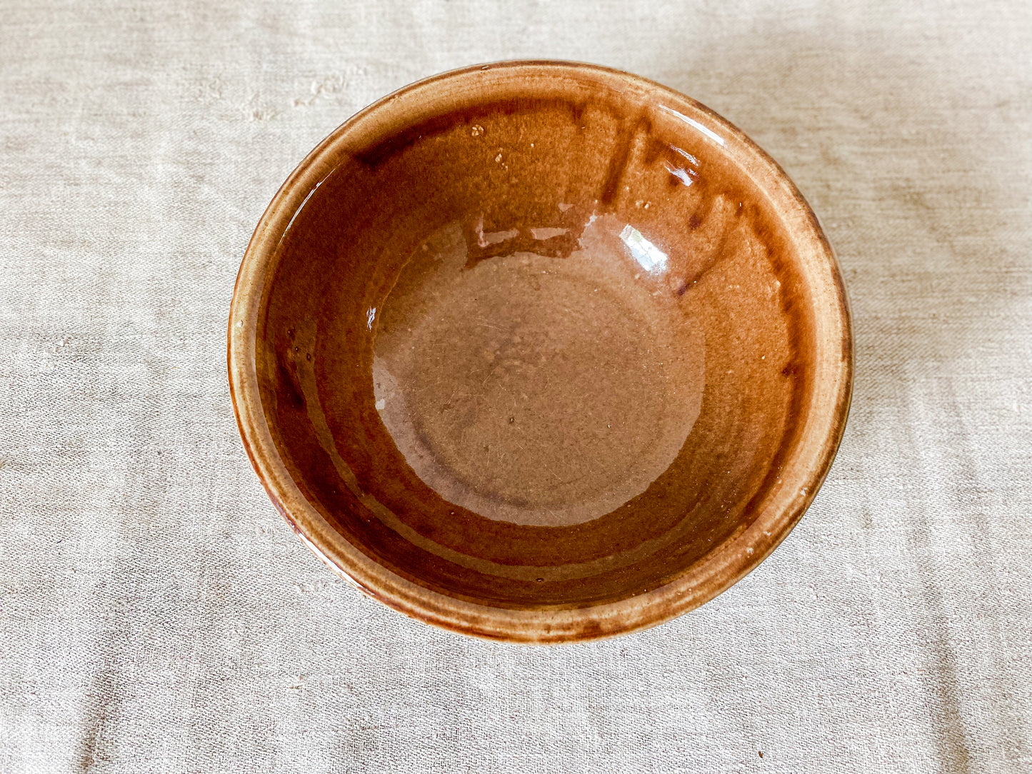 Vintage Monmouth Pottery Diamond Pattern Brown 9” Mixing Bowl