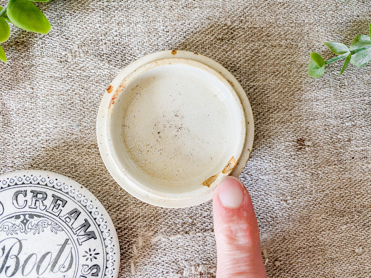 Antique Boots Chemists Cold Cream English Pot & Lid