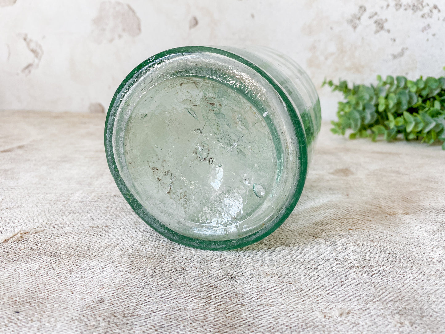 Antique English Green Glass Fruit Canning Jar