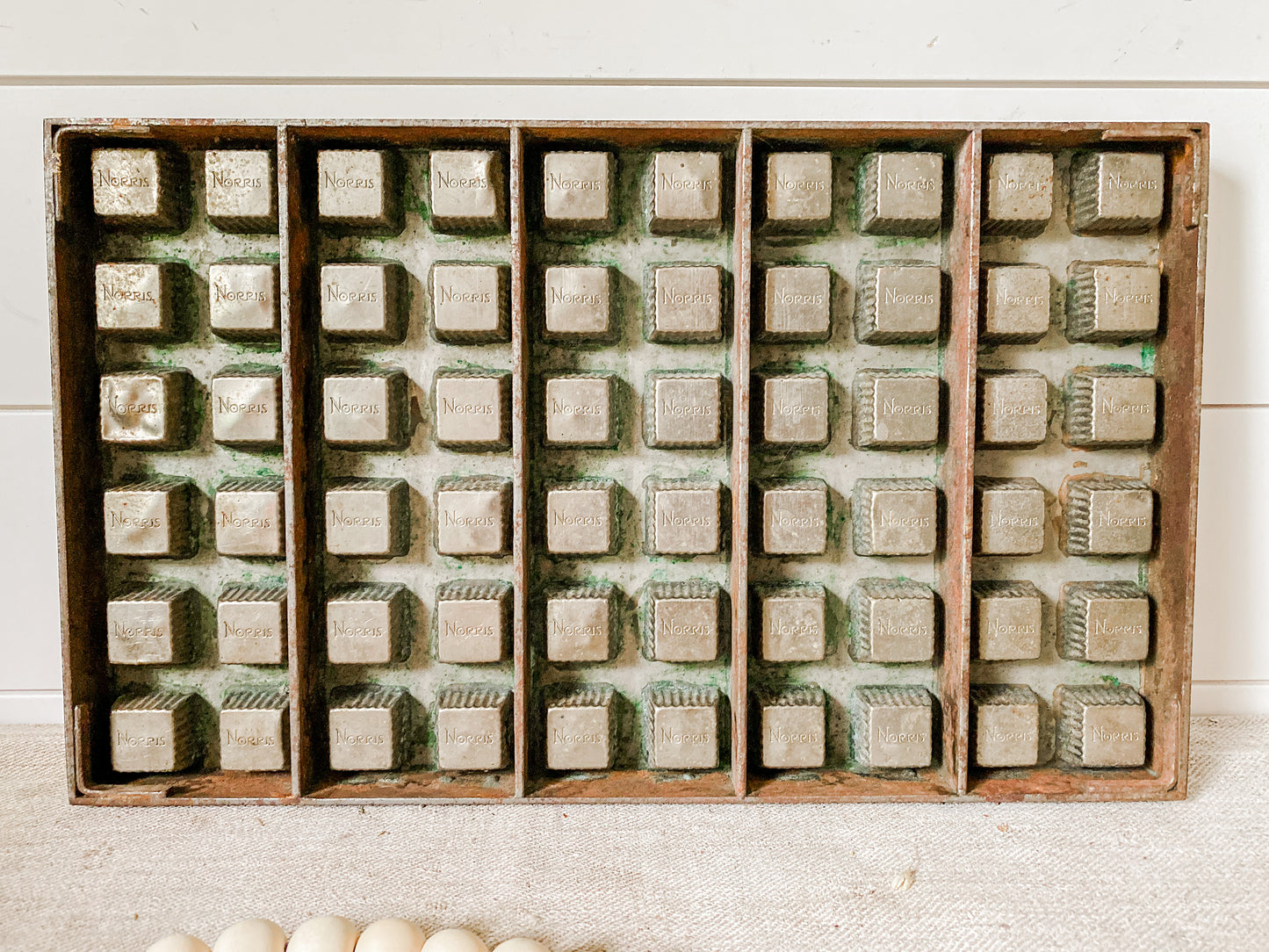 Vintage Chippy Metal Industrial Chocolate Mold by Norris