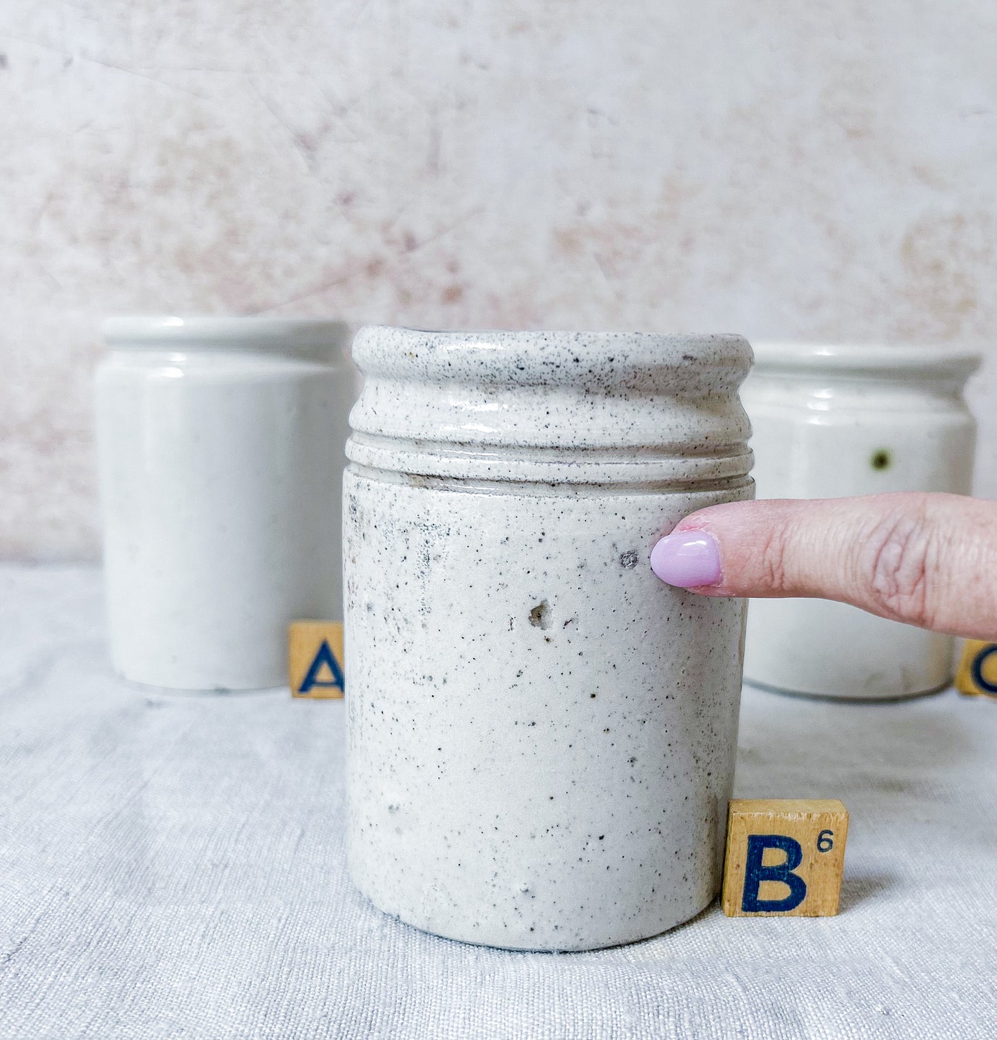 CHOICE Antique English Stoneware Marmalade Pot