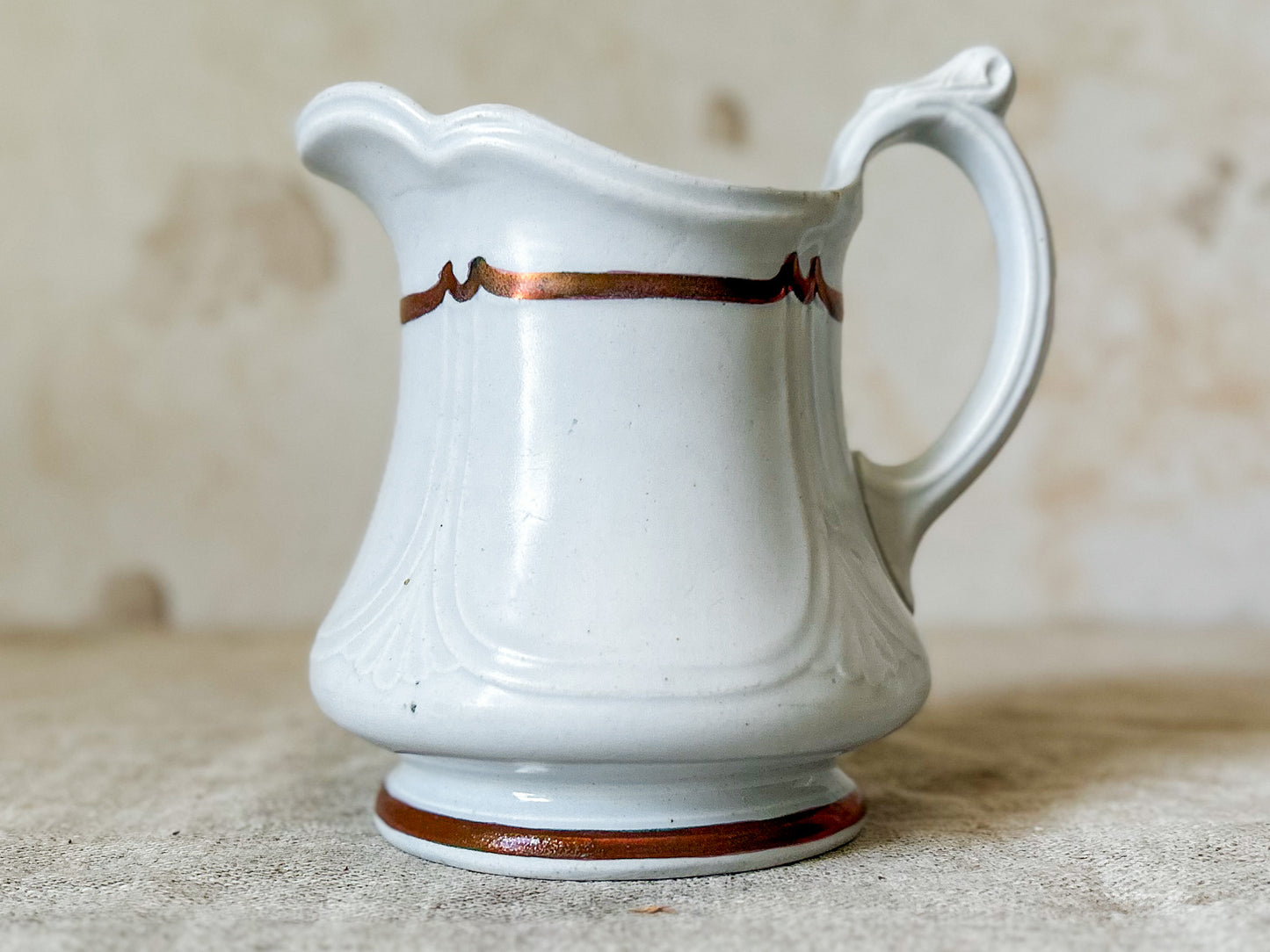 Antique Ironstone Pitcher - Niagra Shape by E. Walley, c1860