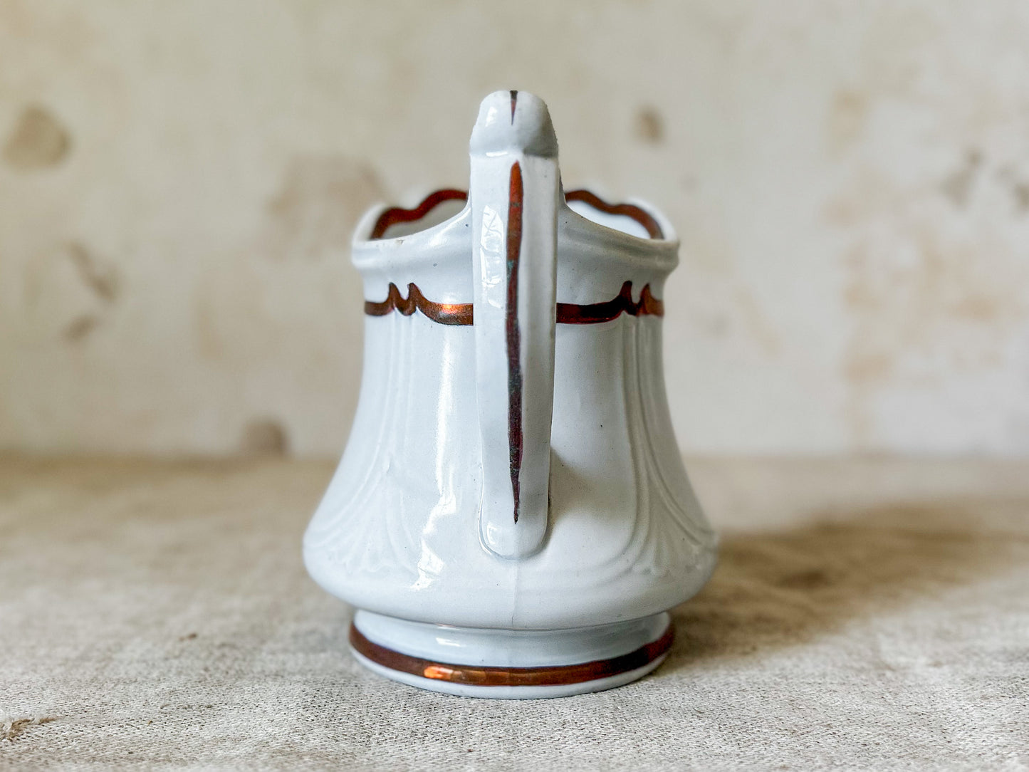 Antique Ironstone Pitcher - Niagra Shape by E. Walley, c1860