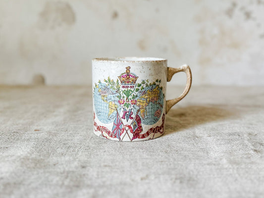 Antique Queen Victoria 1897 Diamond Jubilee Ironstone Mug