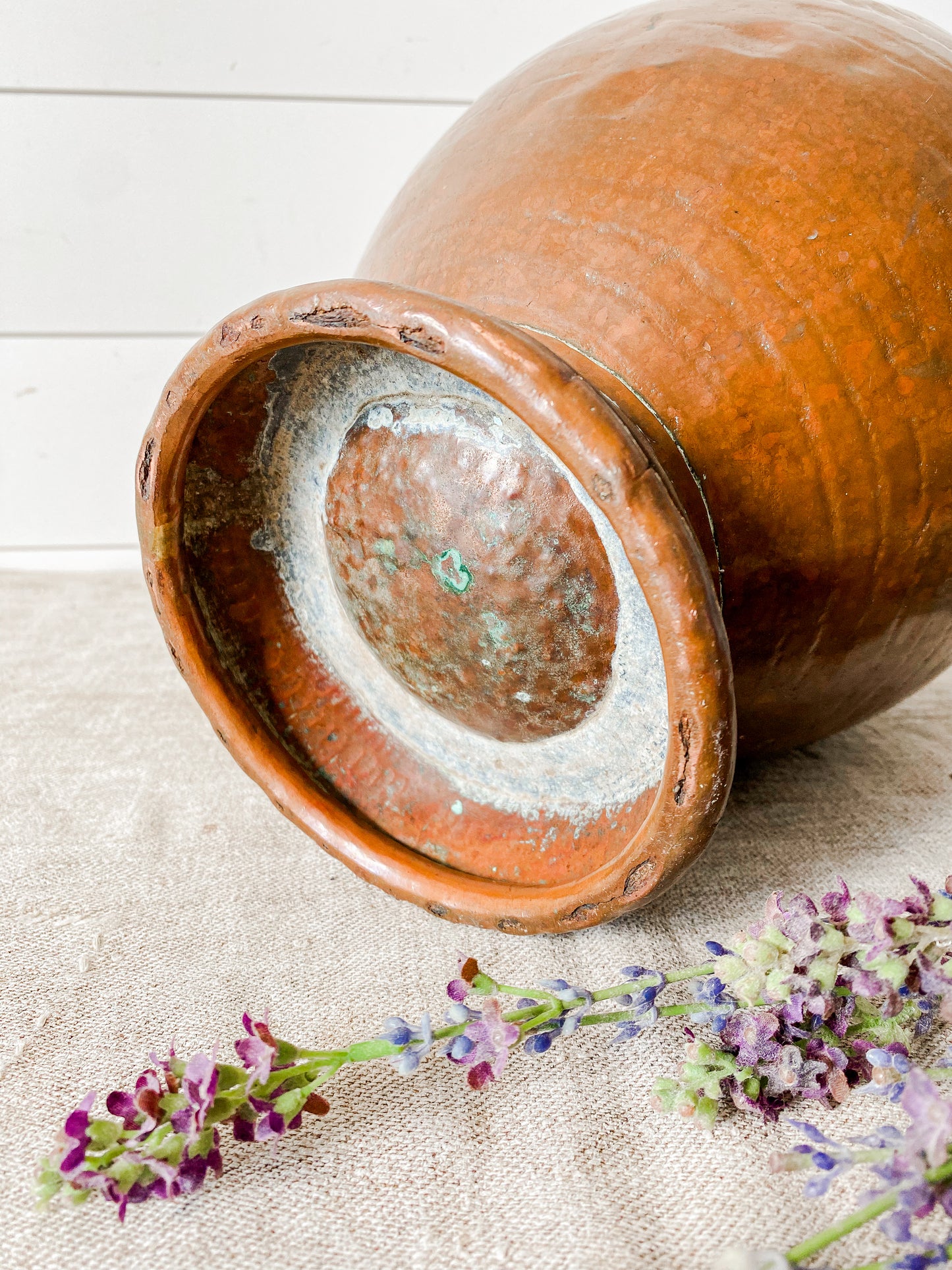 Antique Primitive Copper Water Jug with Double Spouts
