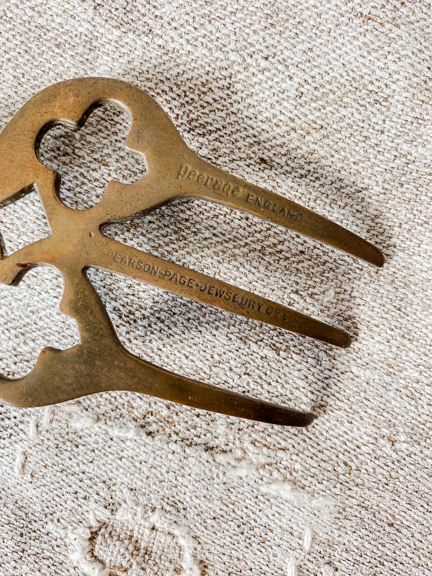 Vintage Brass Kewpie Toasting Fork by Peerage, England