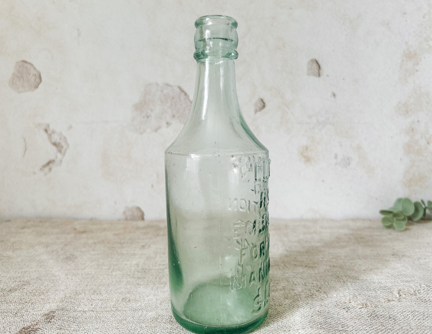 Ellmans Royal Horse Embrocation Aqua Glass Bottle