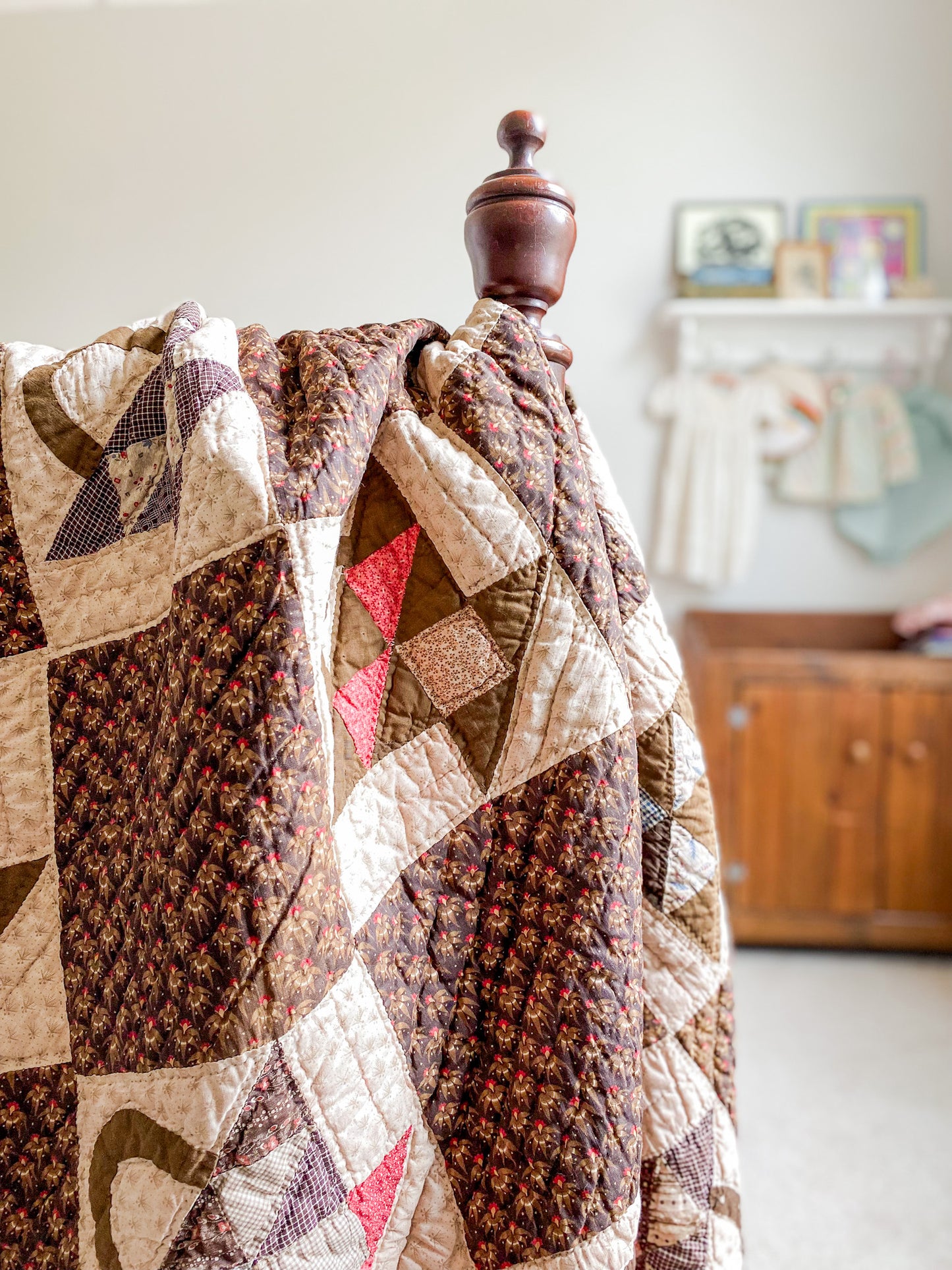 Antique Basket Quilt with Maker’s Note, c1890
